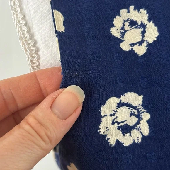 1950’s Monterey Models Navy Dress with White Roses and Button Back size XS VGUC - Picture 4 of 12